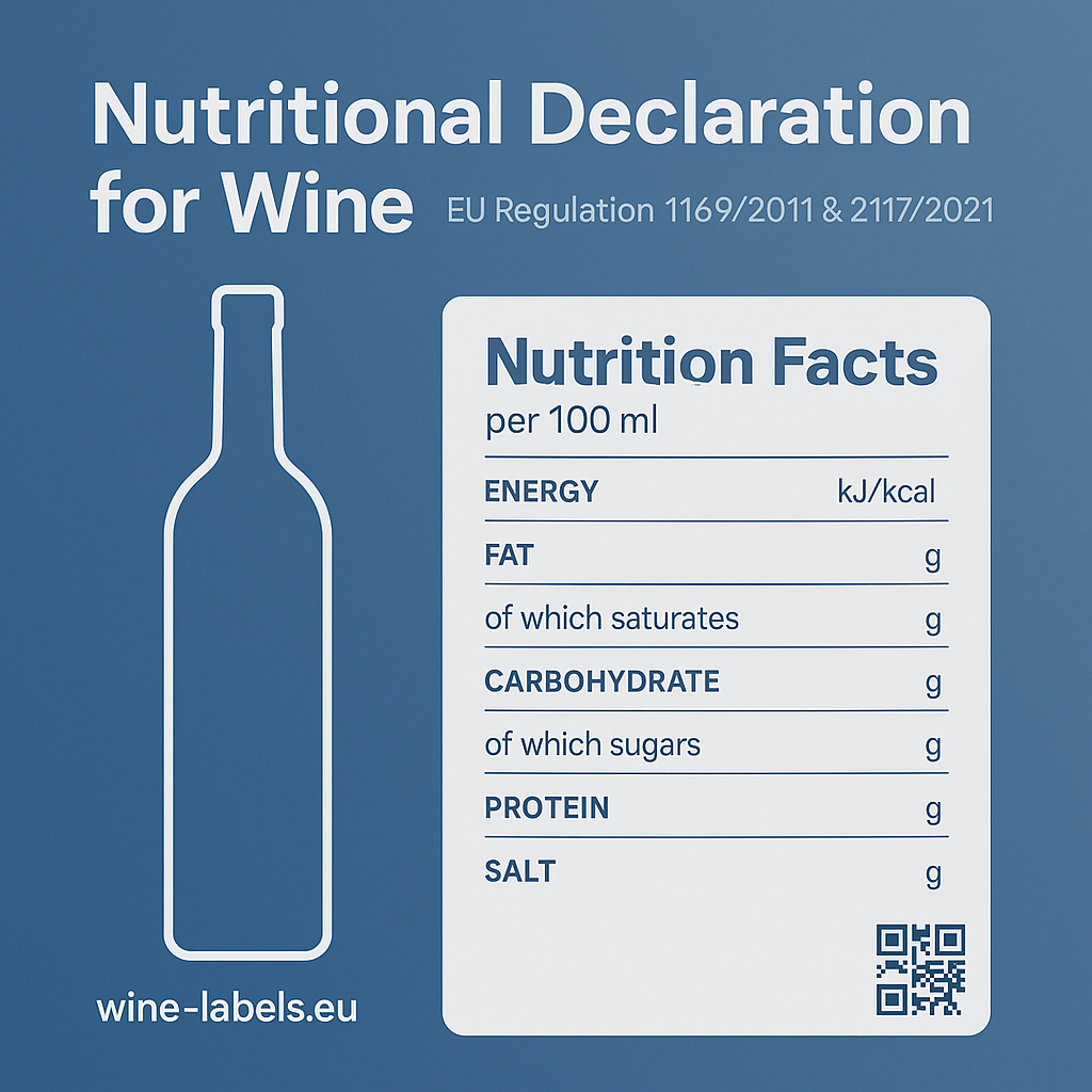 wine nutritional declaration